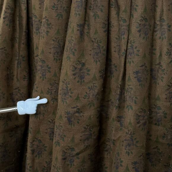 True Vintage 50s Brown Floral A-Line Dress Cottage Prairie Mori Kei Forest XS - Picture 5 of 5